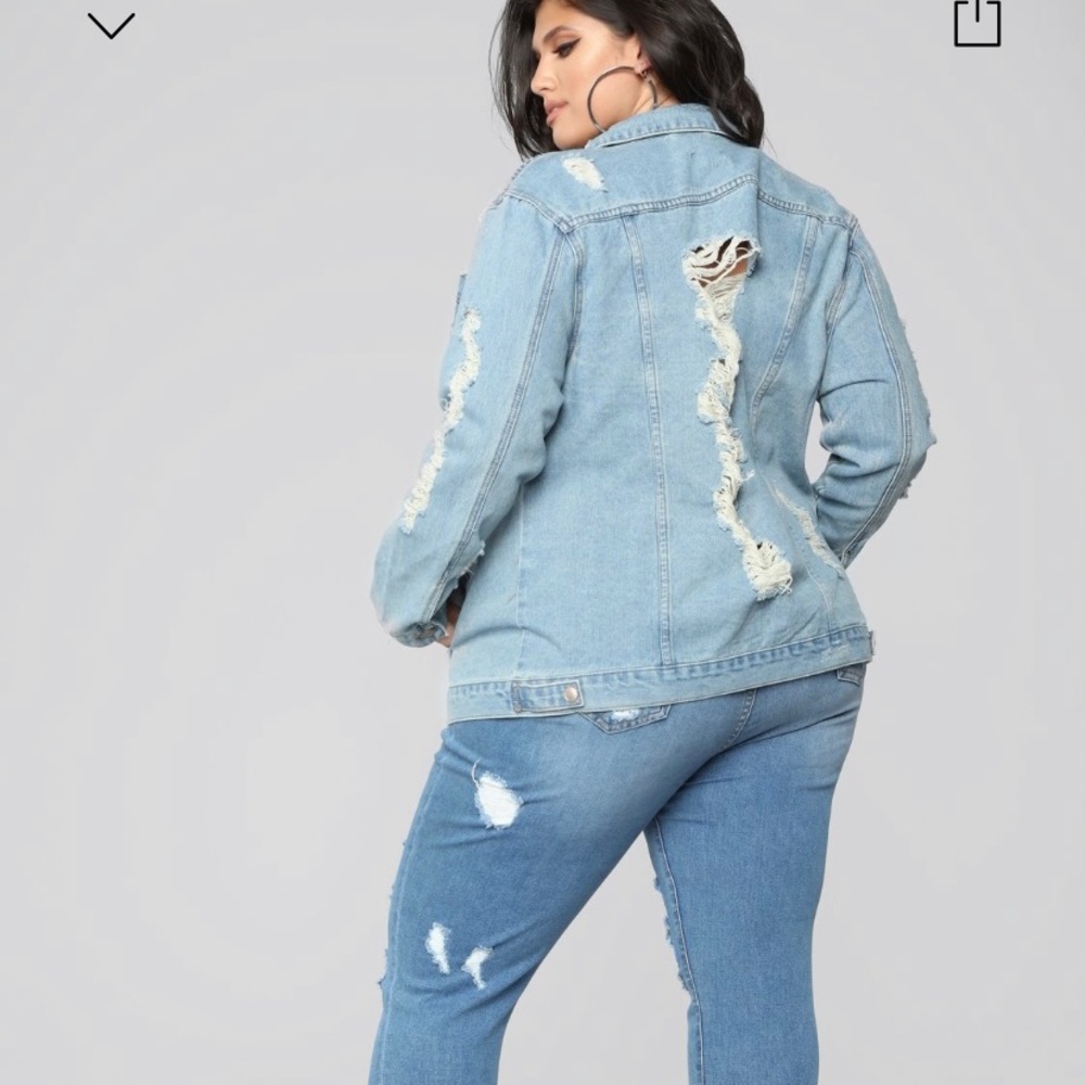 Distressed denim jacket NWOT